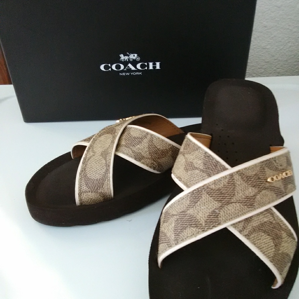 Coach Criss Cross Slide Sandals Flip Flops